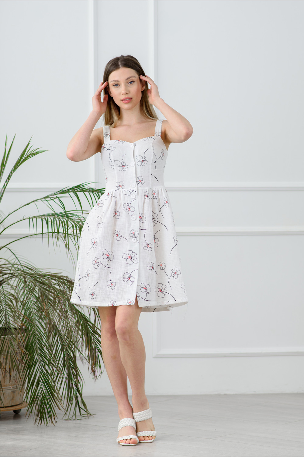 Платье 6251 Белый черный