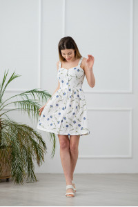 Платье 6251 Белый голубой