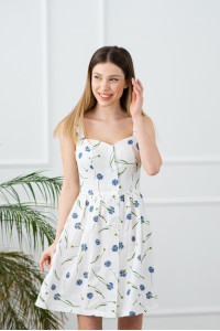 Платье 6251 Белый голубой