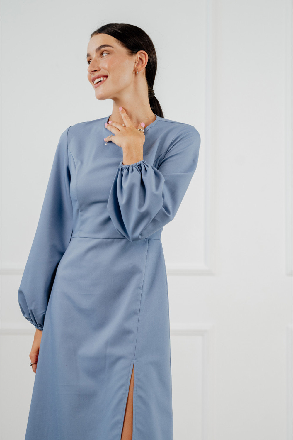 Платье 6318 Серо-голубой