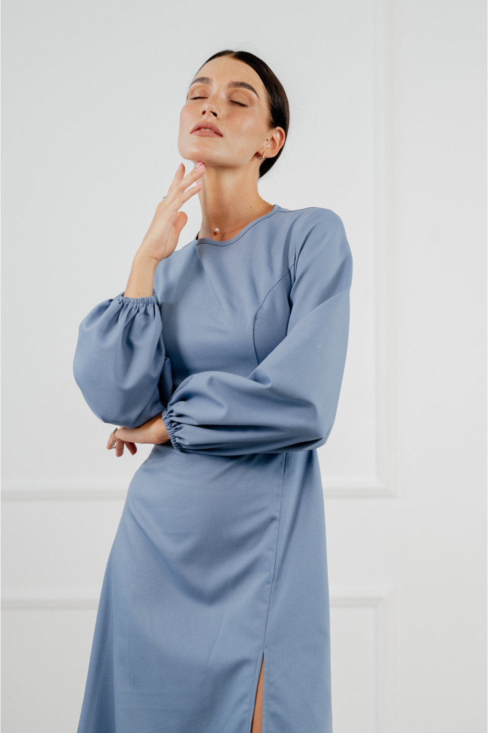 Платье 6318 Серо-голубой