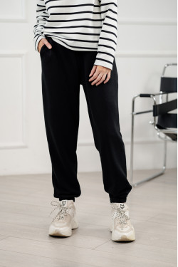 Черные спортивные брюки из трехнитки с боковым карманом Черный