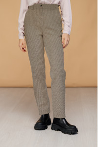 Теплые шерстяные брюки прямого кроя цвета мокко Мокко