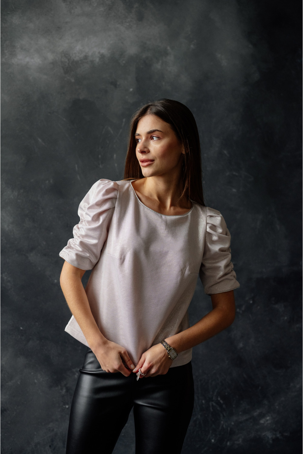 Блуза 6345 Пудра