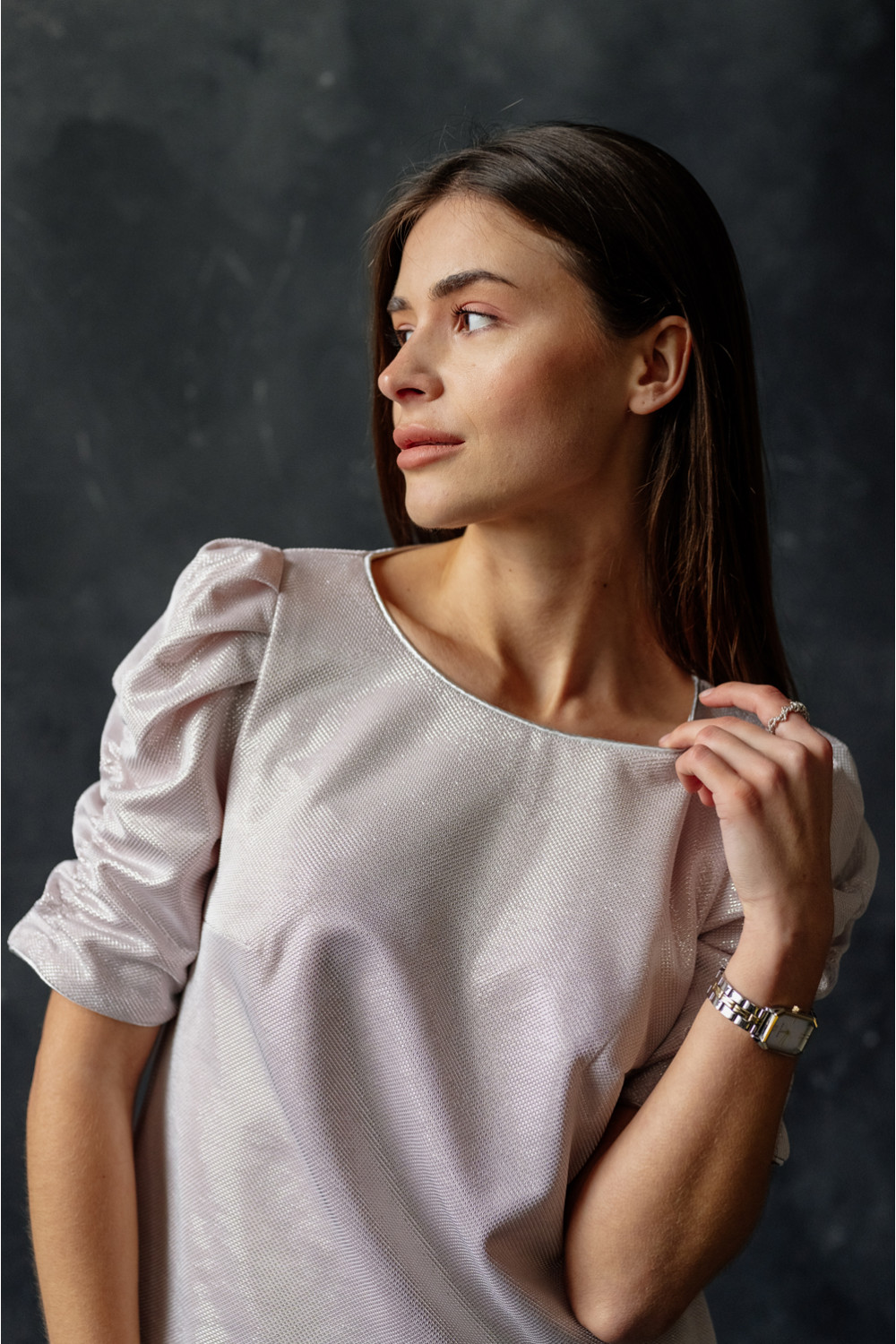 Блуза 6345 Пудра