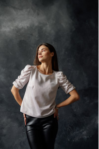 Блуза 6345 Пудра