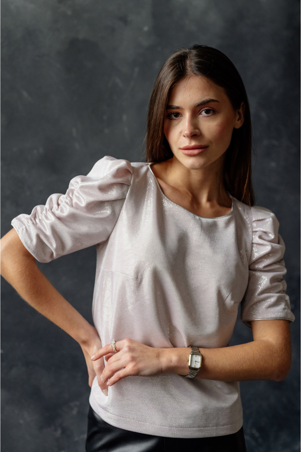 Блуза 6345 Пудра