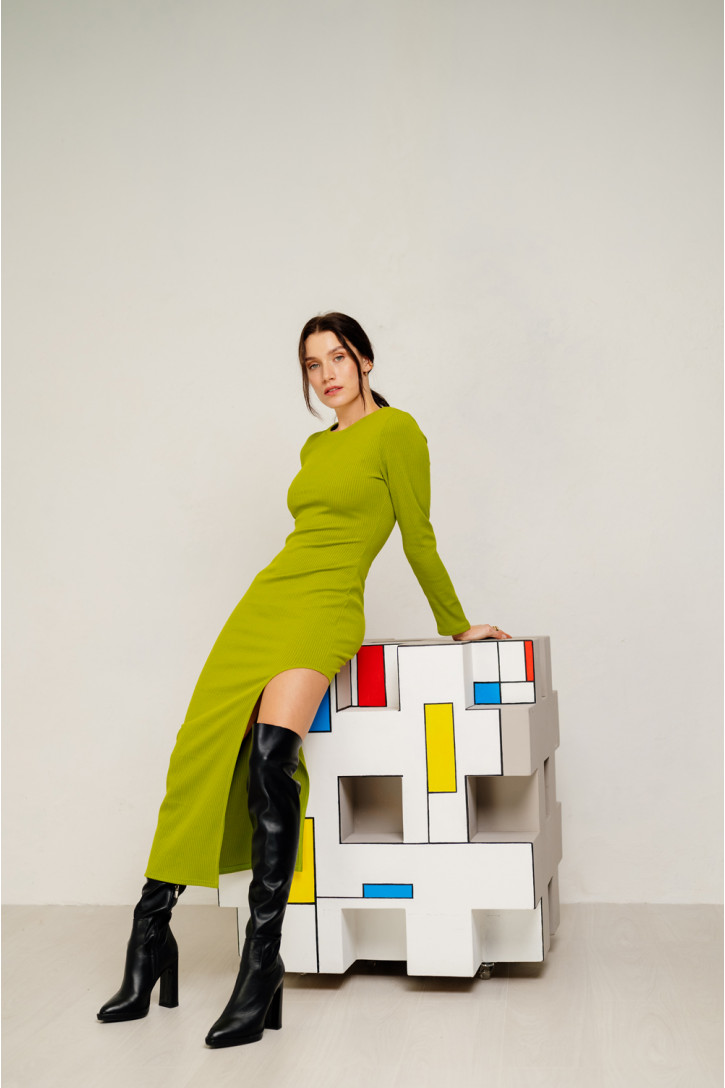 Платье 6402 Оливковый