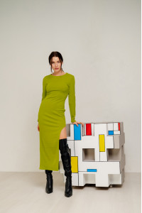 Платье 6402 Оливковый