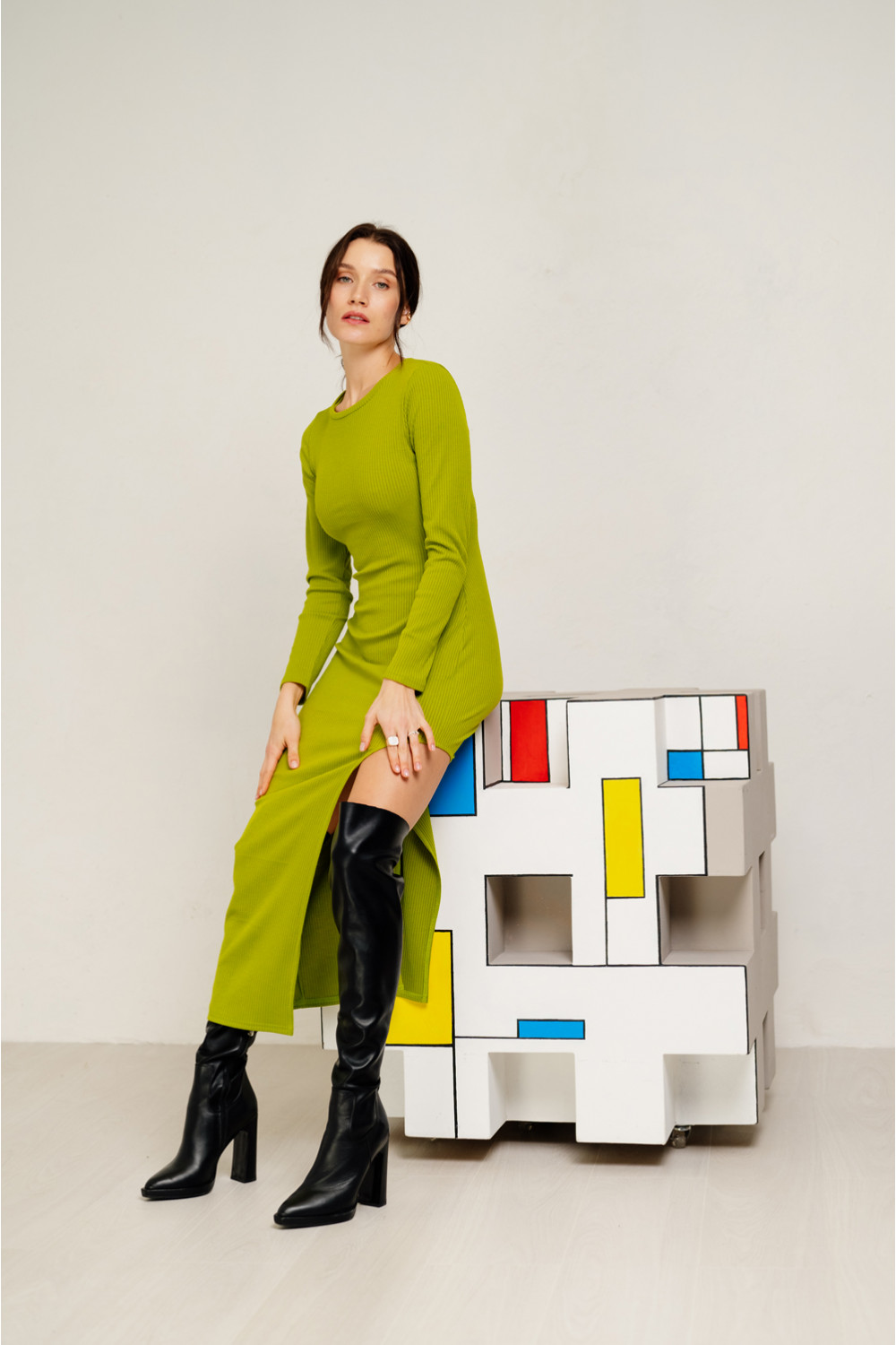 Платье 6402 Оливковый