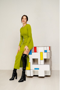 Платье 6402 Оливковый