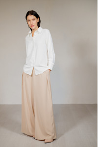 Beige classic Beige palazzo trousers with pleats Бежевый