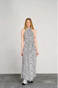 Черное вечернее платье макси из штапеля с открытыми плечами Черный Черный