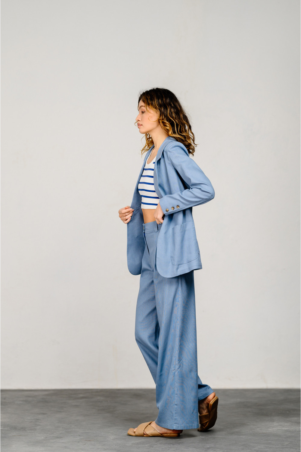 Пиджак 6035 Серо-голубой