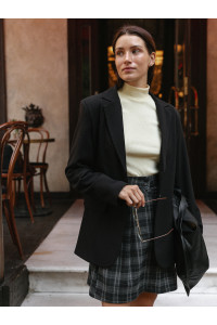 Черный пиджак оверсайз свободного кроя из поливискозы Черный