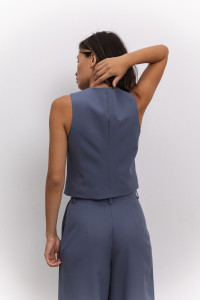 Жилет 6546 Серо-голубой