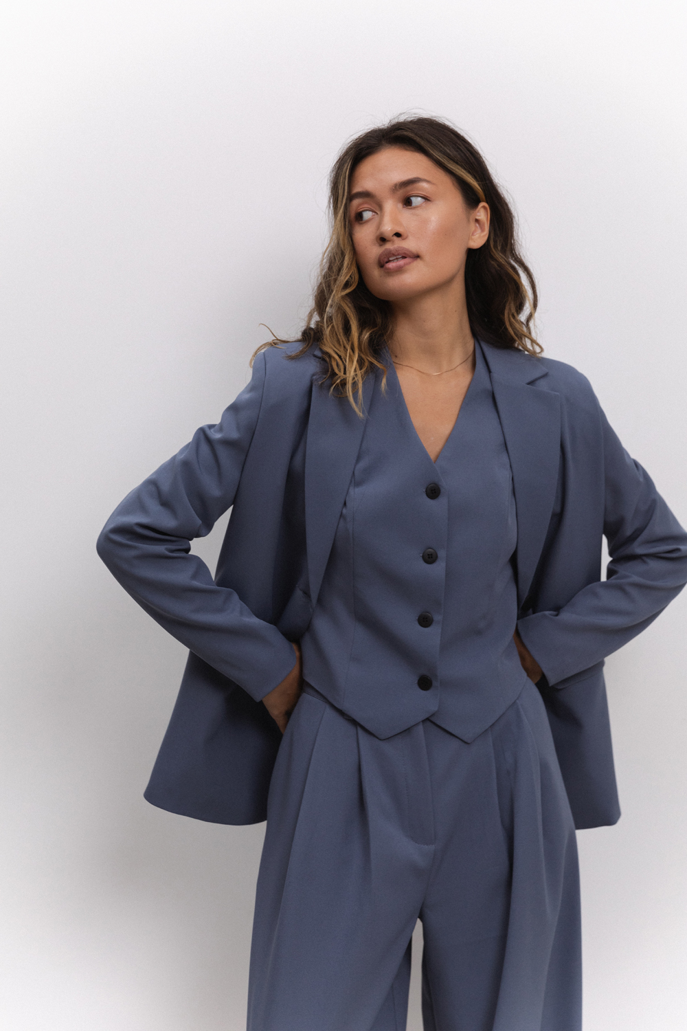 Жилет 6546 Серо-голубой