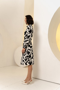 Платье 6606 Черный-белый