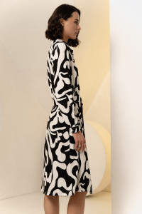 Платье 6606 Черный-белый