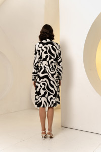 Платье 6606 Черный-белый