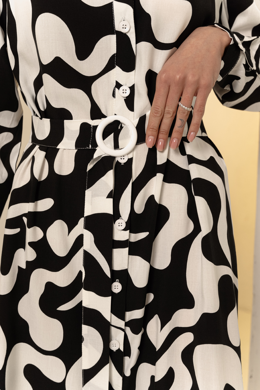 Платье 6606 Черный-белый