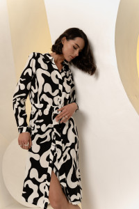 Платье 6606 Черный-белый