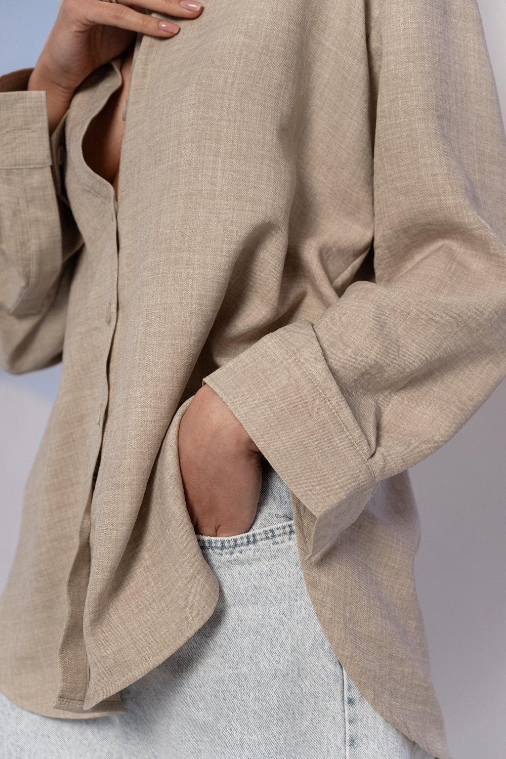 Рубашка 6612 Бежевый