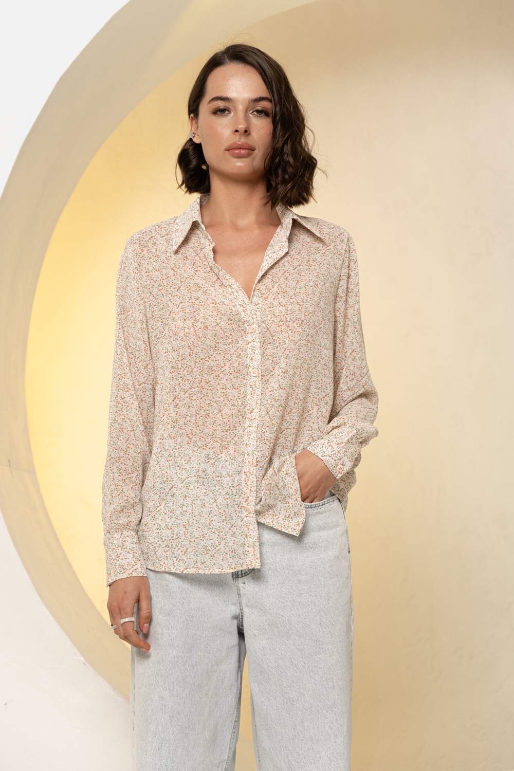 Рубашка 6619 Кремовый