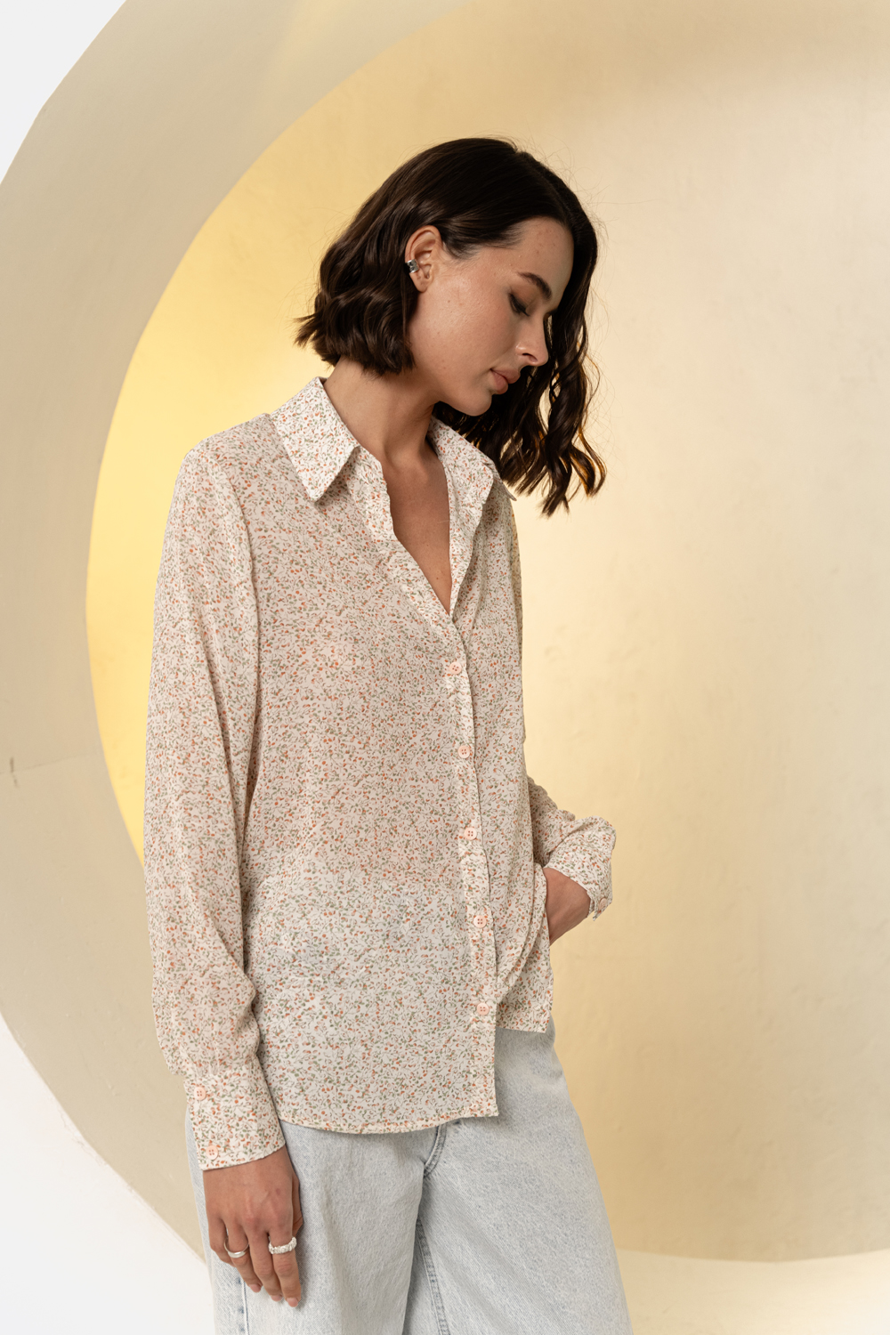 Рубашка 6619 Кремовый