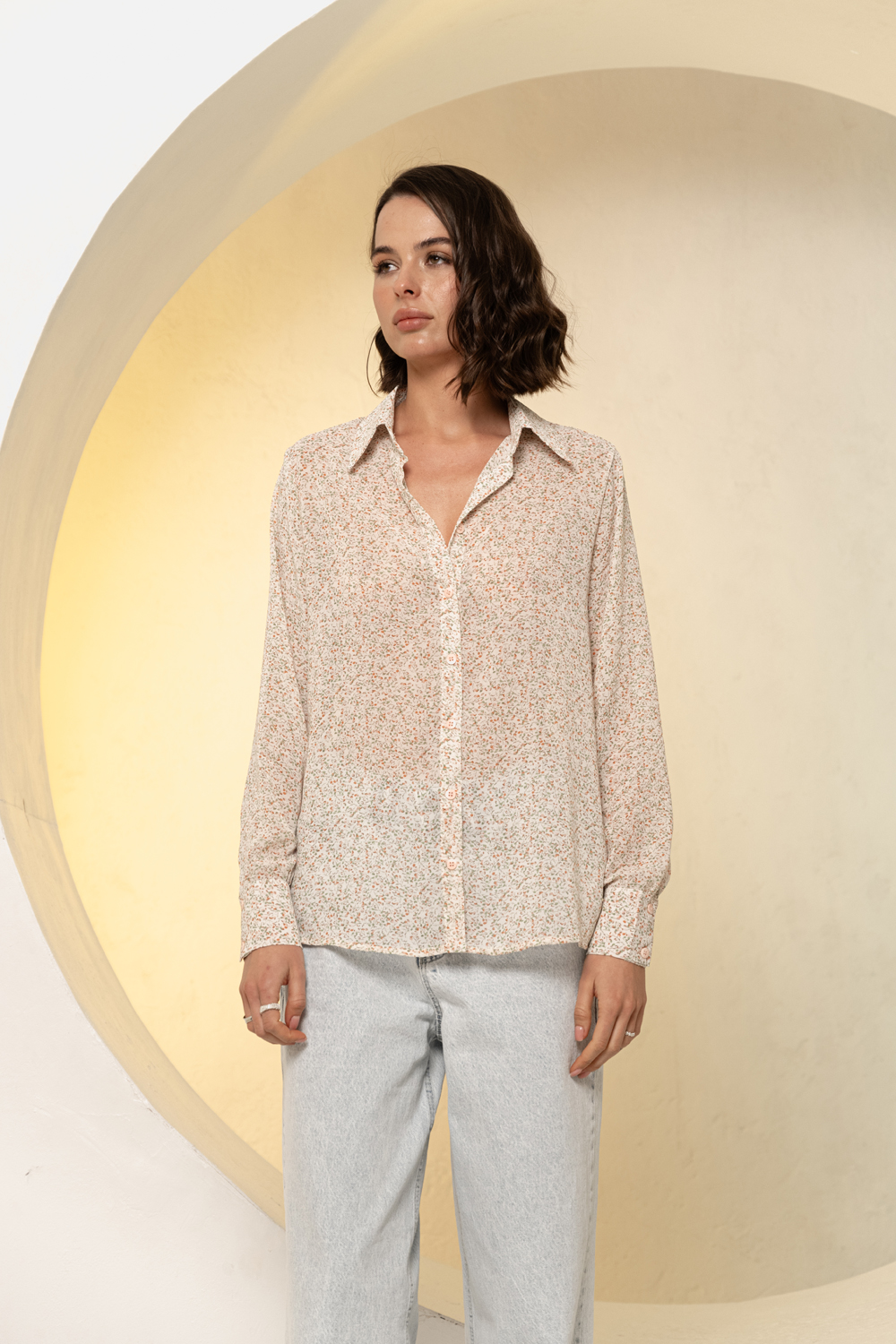 Рубашка 6619 Кремовый