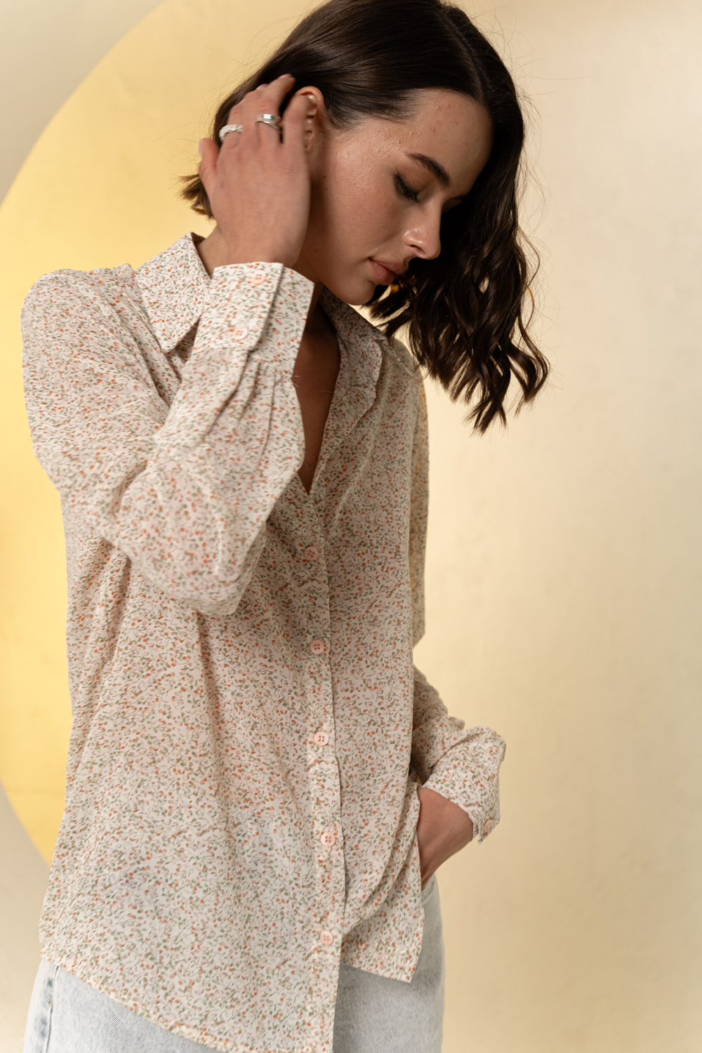 Рубашка 6619 Кремовый