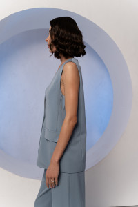 Жилет 6663 Серо-голубой