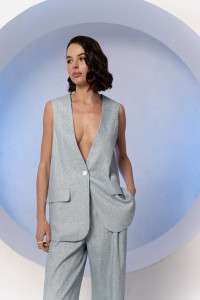 Жилет 6678 Серо-голубой