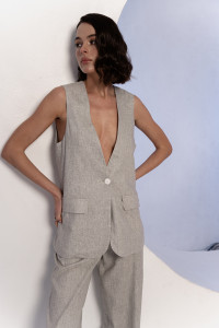 Жилет 6678 Светло-серый Светло-серый