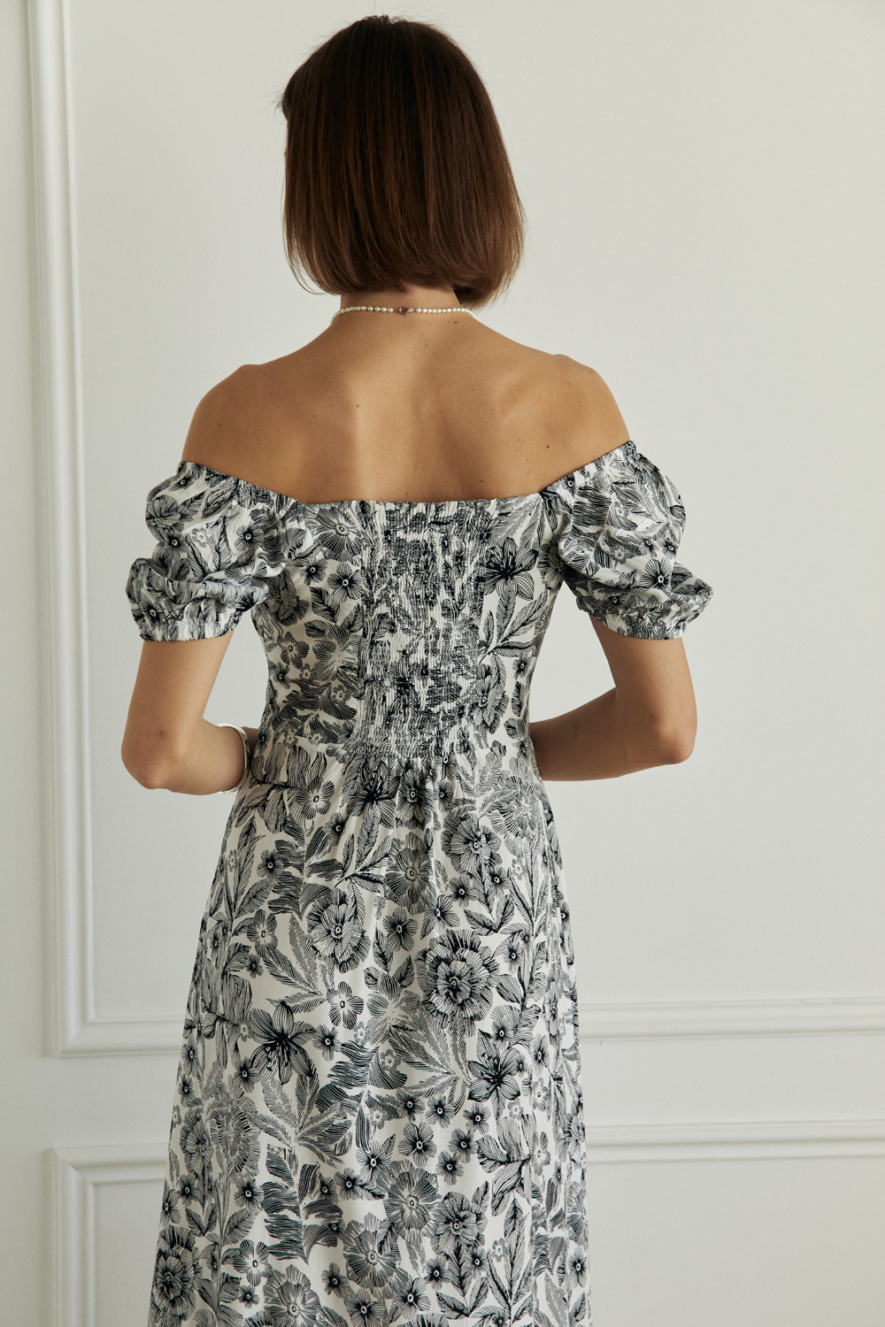 Платье 6651 Черный-белый