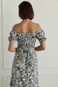 Платье 6651 Черный-белый