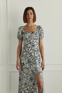 Платье 6651 Черный-белый