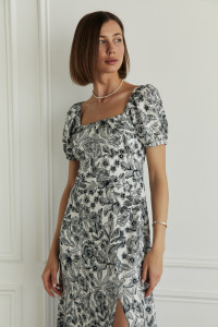 Платье 6651 Черный-белый