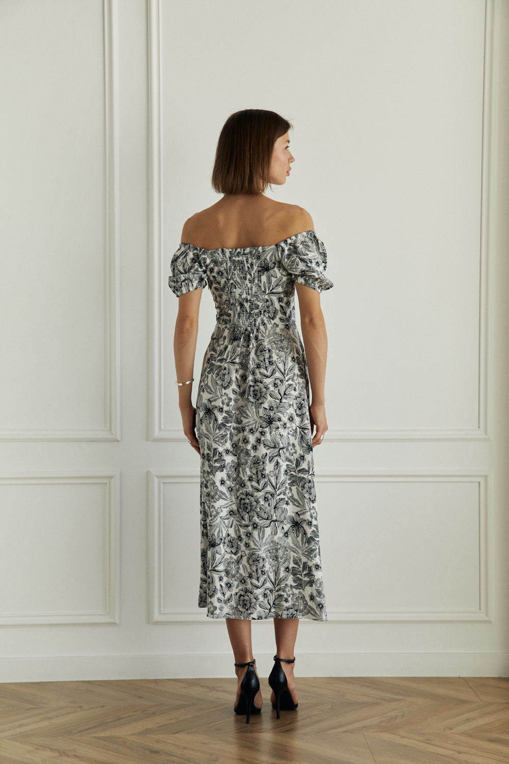 Платье 6651 Черный-белый