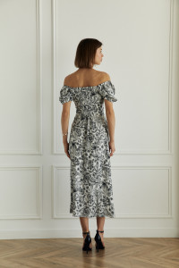 Платье 6651 Черный-белый