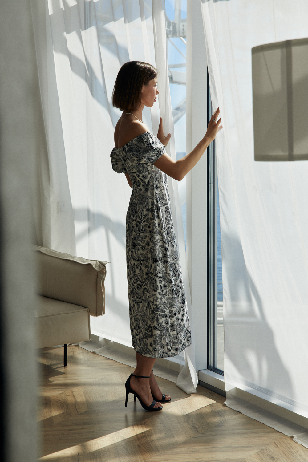 Платье 6651 Черный-белый