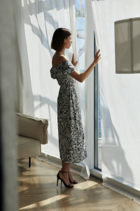 Платье 6651 Черный-белый