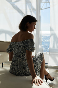 Платье 6651 Черный-белый