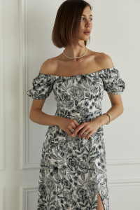 Платье 6651 Черный-белый