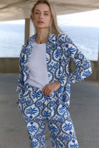 Костюм 6608 Белый синий