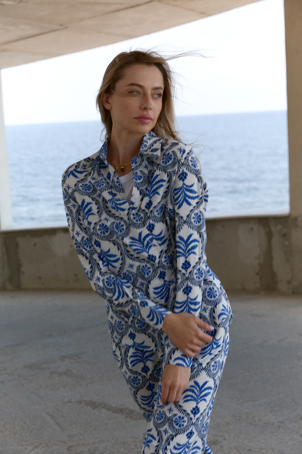 Костюм 6608 Белый синий