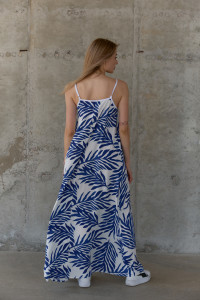 Платье 6695 Белый синий