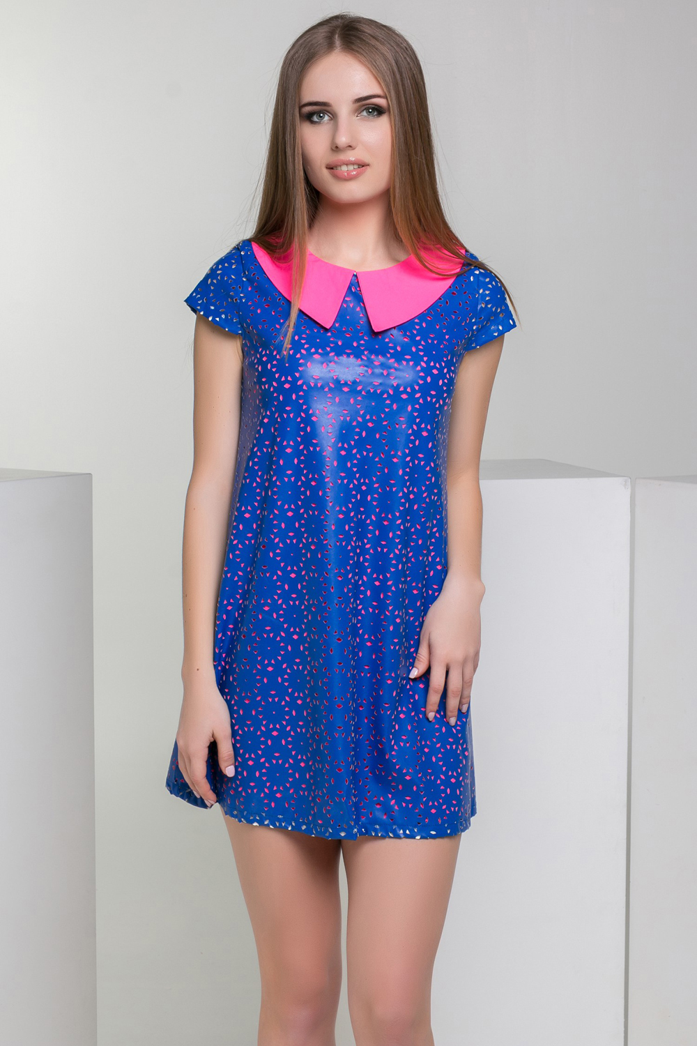 Платье 5157 Малина\Электрик Синий