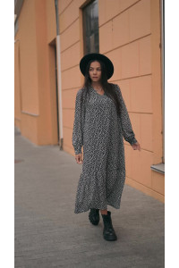 Платье 6115 Черный-белый