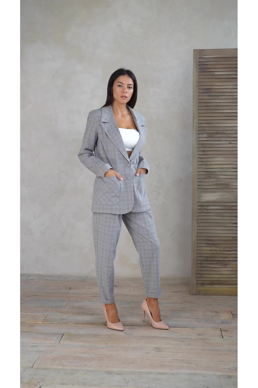 Брюки 5945 Серо-бежевый